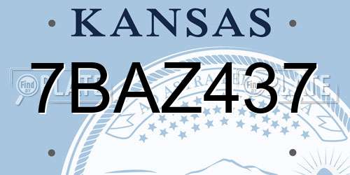 7BAZ437 Kansas License Plate