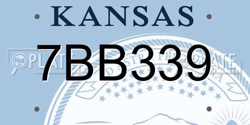7BB339 Kansas License Plate