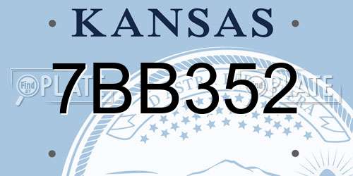 7BB352 Kansas License Plate