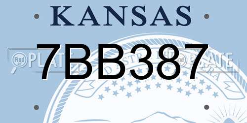 7BB387 Kansas License Plate