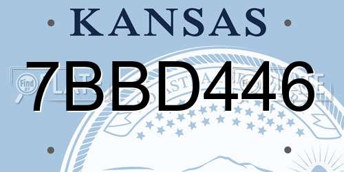 7BBD446 Kansas License Plate
