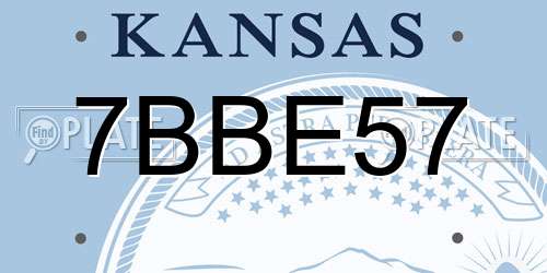 7BBE57 Kansas License Plate