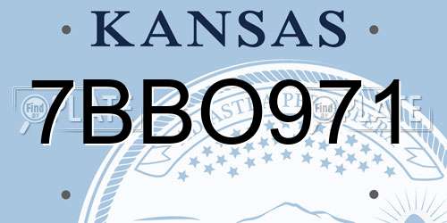 7BBO971 Kansas License Plate