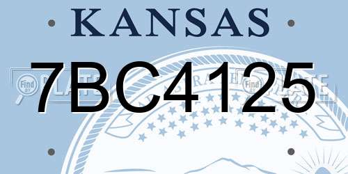 7BC4125 Kansas License Plate