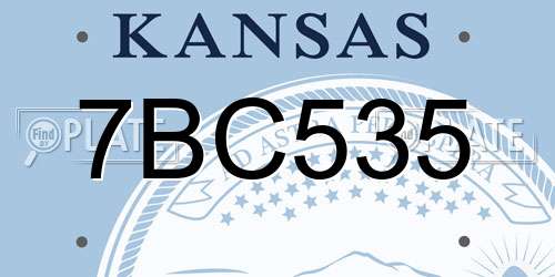 7BC535 Kansas License Plate