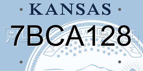 7BCA128 Kansas License Plate