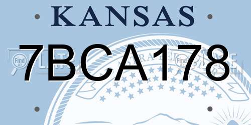 7BCA178 Kansas License Plate