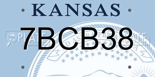 7BCB38 Kansas License Plate