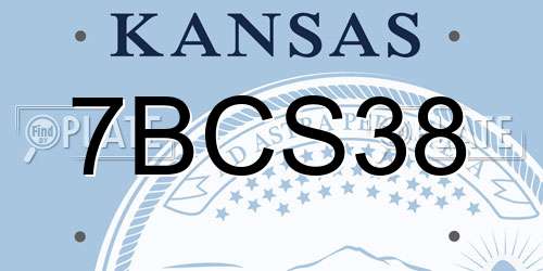 7BCS38 Kansas License Plate