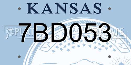 7BD053 Kansas License Plate