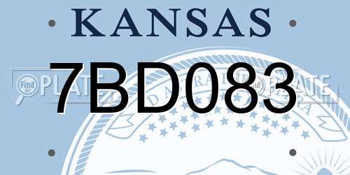 7BD083 Kansas License Plate