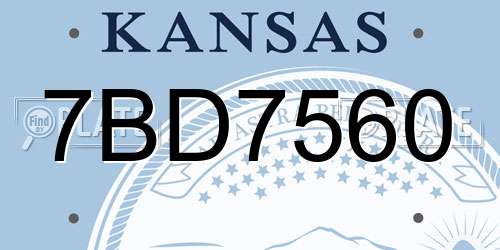 7BD7560 Kansas License Plate