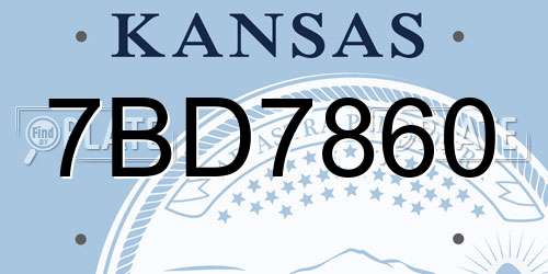 7BD7860 Kansas License Plate