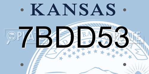7BDD53 Kansas License Plate