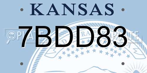 7BDD83 Kansas License Plate