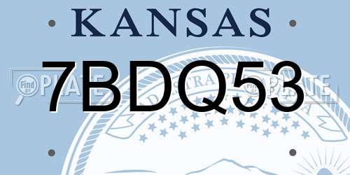 7BDQ53 Kansas License Plate
