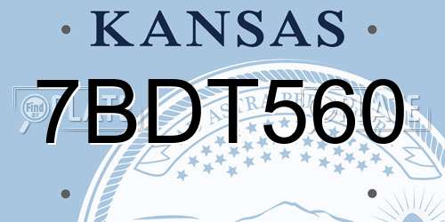 7BDT560 Kansas License Plate