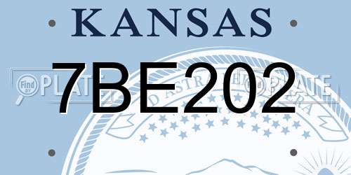 7BE202 Kansas License Plate