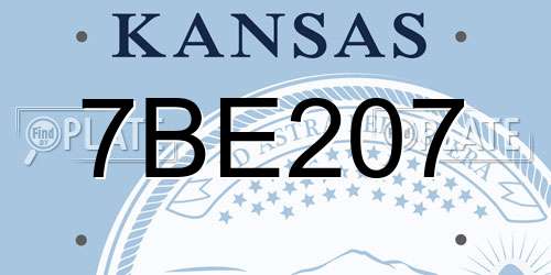 7BE207 Kansas License Plate