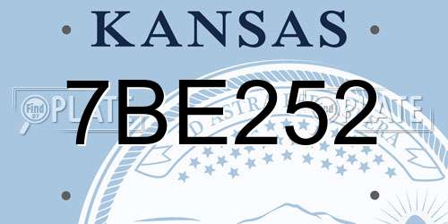 7BE252 Kansas License Plate