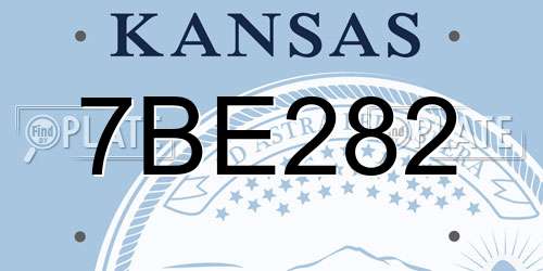 7BE282 Kansas License Plate