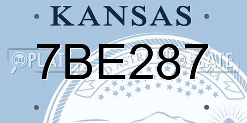 7BE287 Kansas License Plate