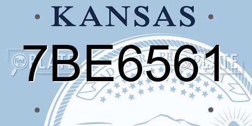 7BE6561 Kansas License Plate