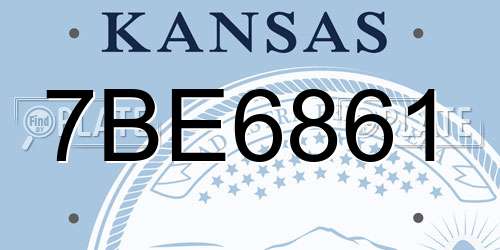 7BE6861 Kansas License Plate