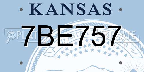 7BE757 Kansas License Plate