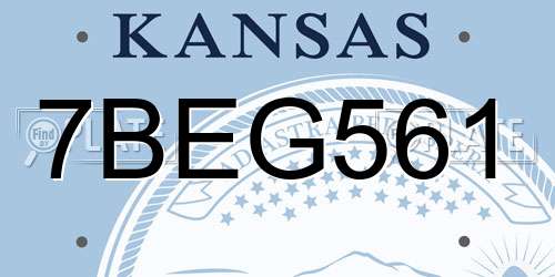7BEG561 Kansas License Plate