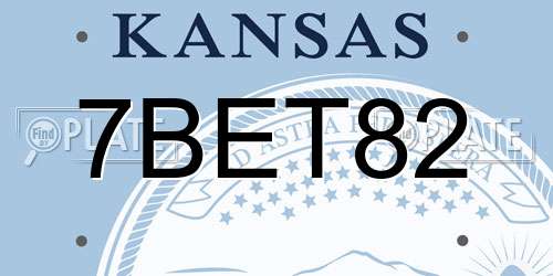 7BET82 Kansas License Plate