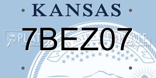7BEZ07 Kansas License Plate