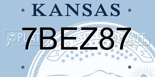 7BEZ87 Kansas License Plate