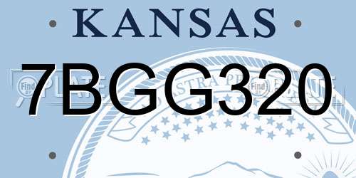 7BGG320 Kansas License Plate