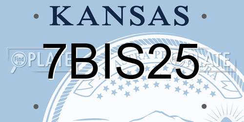 7BIS25 Kansas License Plate