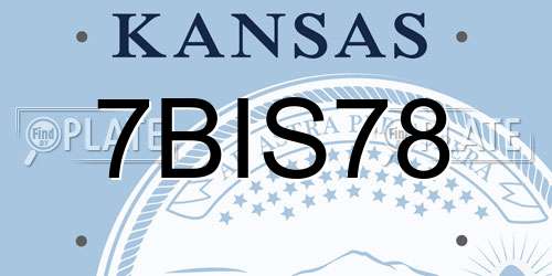 7BIS78 Kansas License Plate