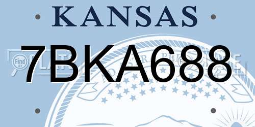 7BKA688 Kansas License Plate