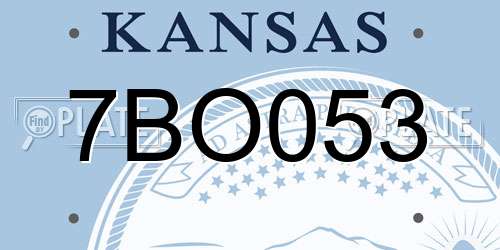 7BO053 Kansas License Plate