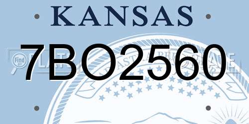 7BO2560 Kansas License Plate