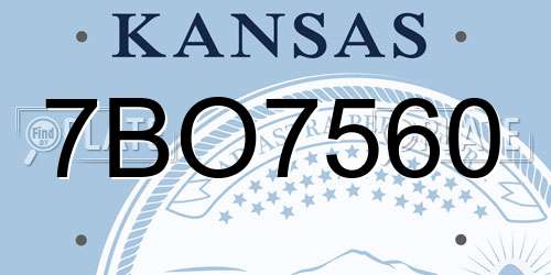7BO7560 Kansas License Plate