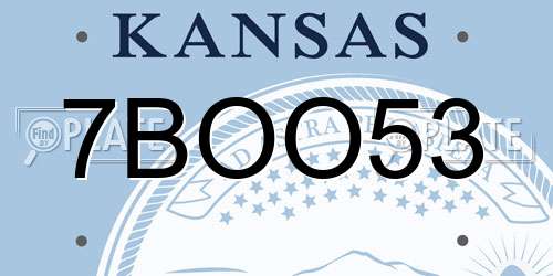 7BOO53 Kansas License Plate