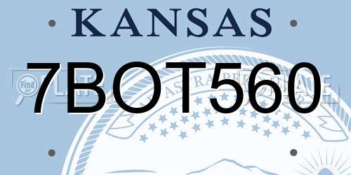 7BOT560 Kansas License Plate