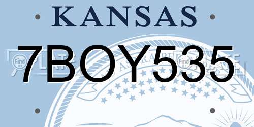 7BOY535 Kansas License Plate