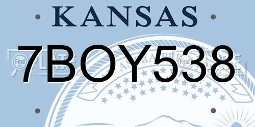 7BOY538 Kansas License Plate