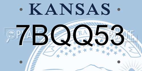 7BQQ53 Kansas License Plate