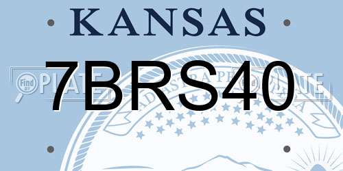 7BRS40 Kansas License Plate