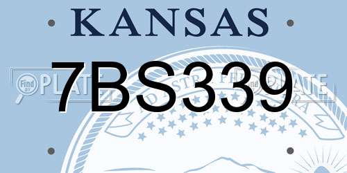 7BS339 Kansas License Plate