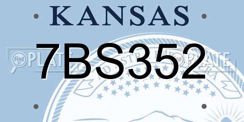 7BS352 Kansas License Plate
