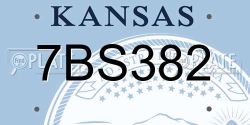 7BS382 Kansas License Plate