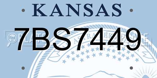 7BS7449 Kansas License Plate